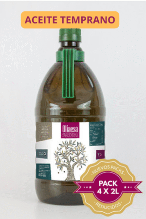 Caja 8 litros (4 garrafas x 2 litros) (ACEITE TEMPRANO). Aceite de Oliva Virgen Extra. - Imagen 1